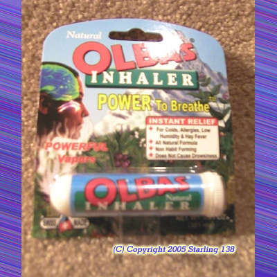 (image for) OLBAs INHALER colds allergy ALL NATURAL menthol